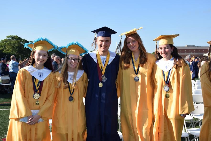 During the 94th commencement exercise, 190 seniors graduated from Bayport-Blue Point